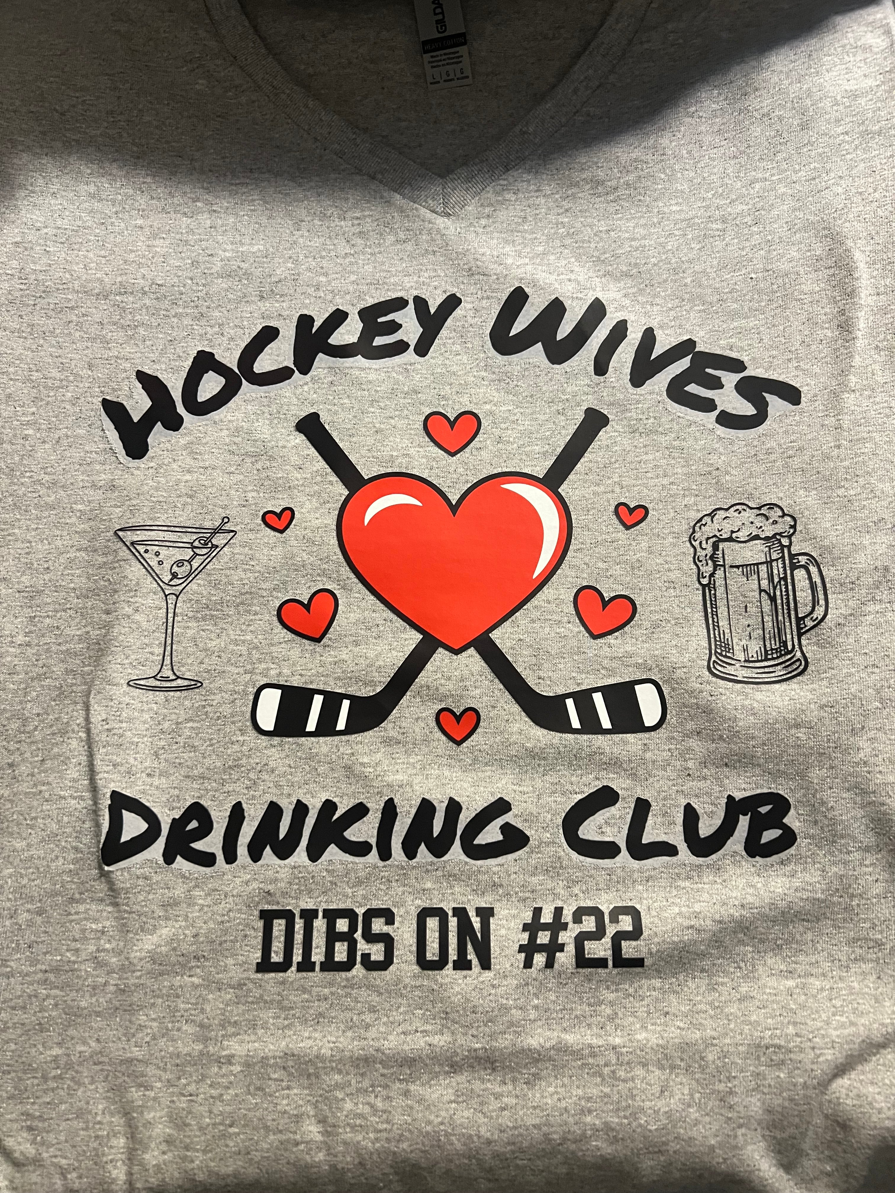 Hockey Wives Drinking Club Short Sleeve V-Neck