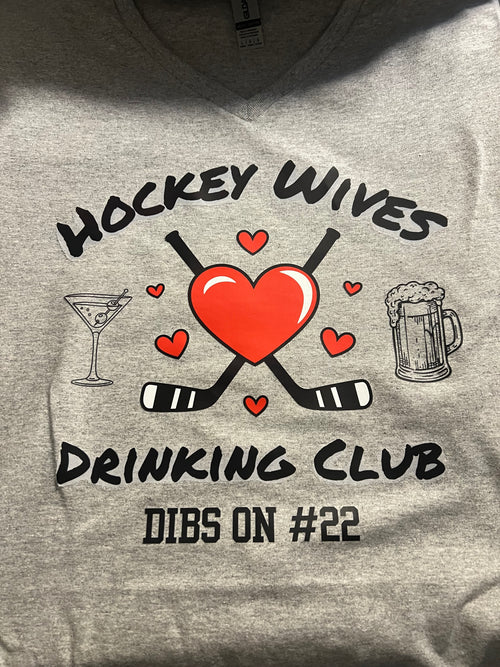 Hockey Wives Drinking Club Short Sleeve V-Neck