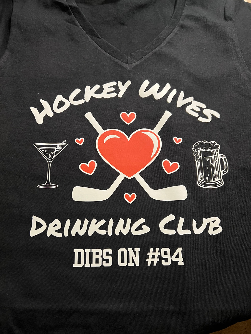 Hockey Wives Drinking Club Short Sleeve V-Neck