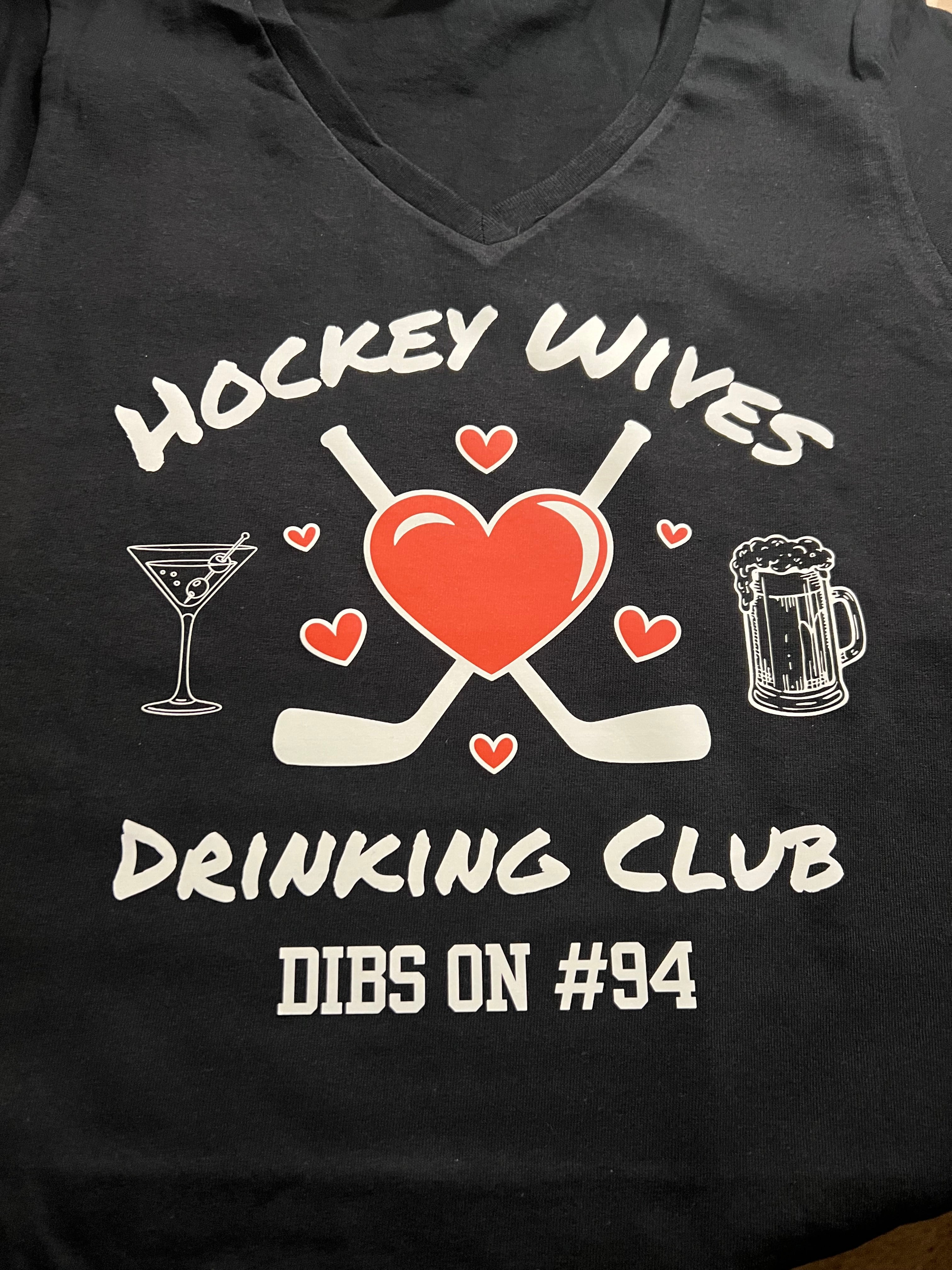 Hockey Wives Drinking Club Short Sleeve V-Neck